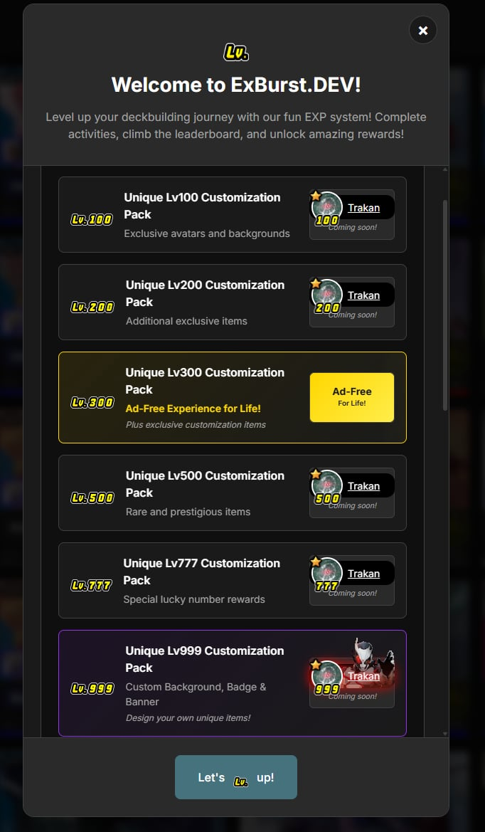 Level rewards