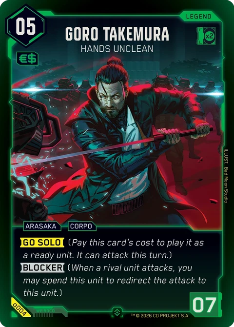 Goro Takemura - Hands Unclean - Cyberpunk TCG card