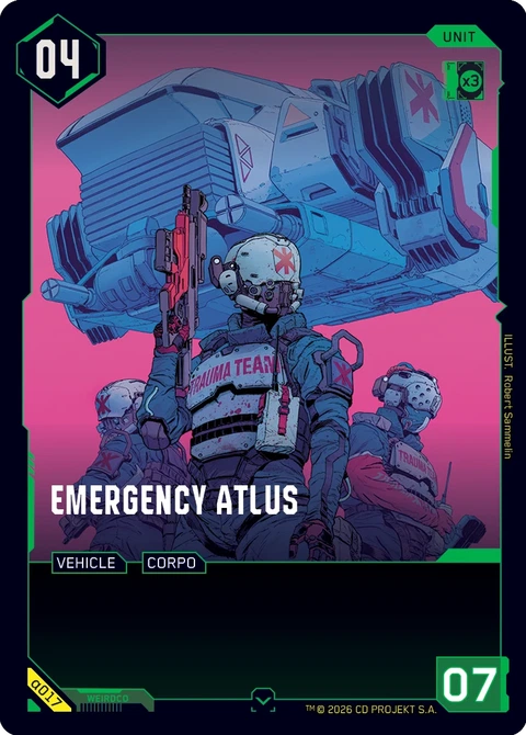 Emergency Atlus - Cyberpunk TCG card