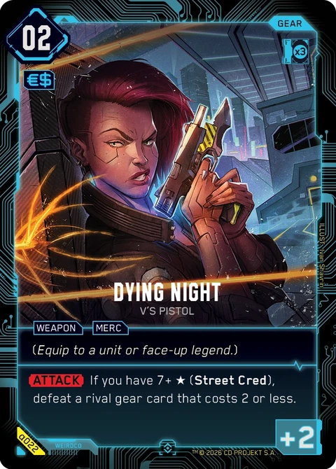 Dying Night - V's Pistol - Cyberpunk TCG card