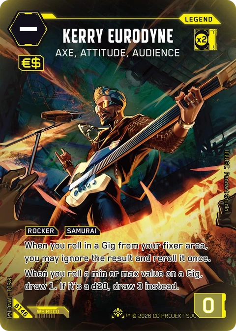 Kerry Eurodyne: Axe, Attitude, Audience - Cyberpunk TCG card