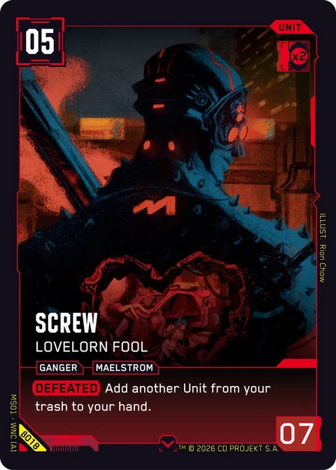 Screw: Lovelorn Fool - Cyberpunk TCG card
