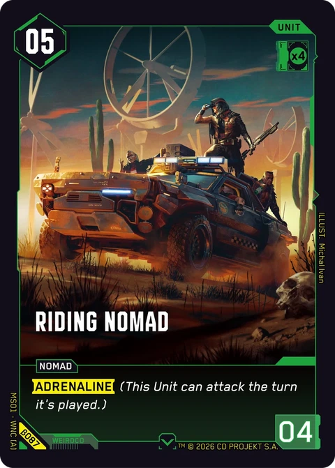 Riding Nomad - Cyberpunk TCG card