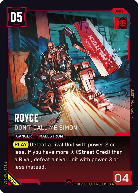 Royce: Don't Call Me Simon - Cyberpunk TCG card