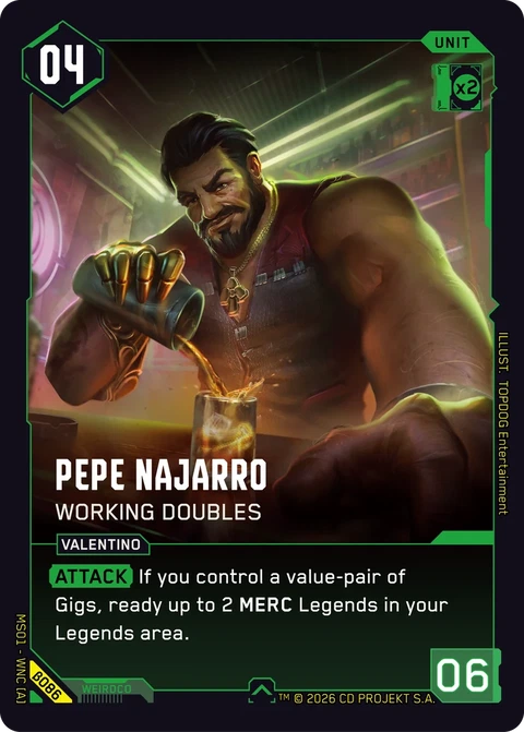 Pepe Najarro: Working Doubles - Cyberpunk TCG card