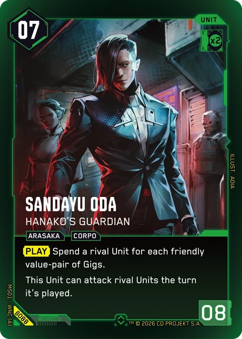 Sandayu Oda: Hanako's Guardian - Cyberpunk TCG card
