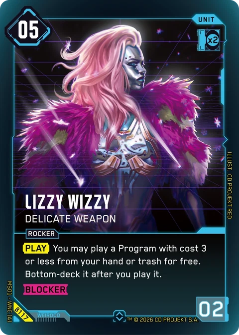 Lizzy Wizzy: Delicate Weapon - Cyberpunk TCG card