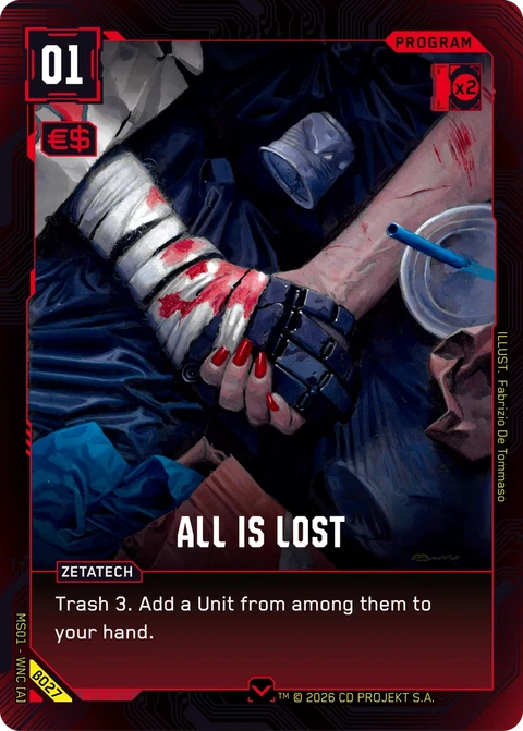 All is Lost - Cyberpunk TCG card