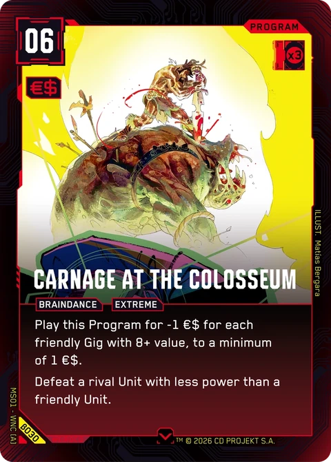 Carnage at the Colosseum - Cyberpunk TCG card