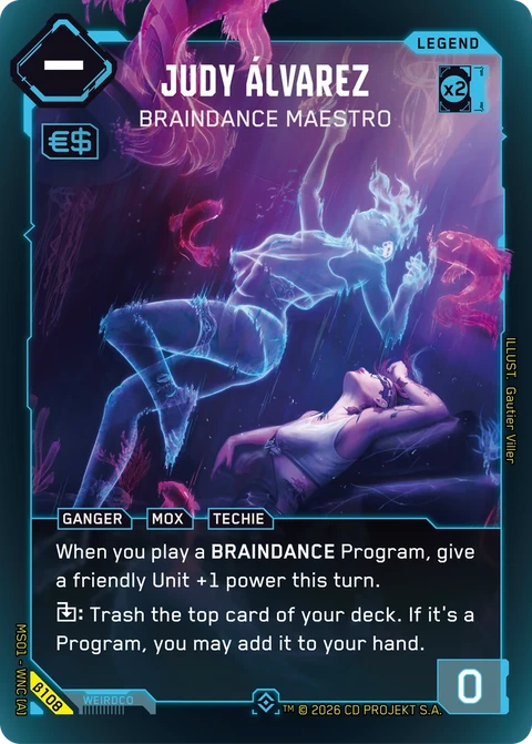 Judy Álvarez: Braindance Maestro - Cyberpunk TCG card