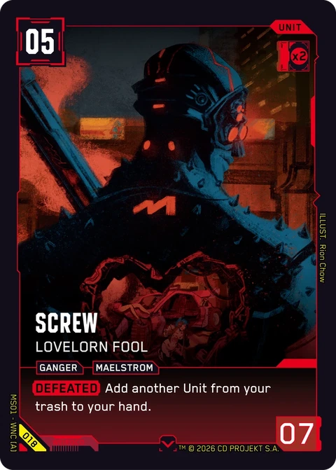Screw: Lovelorn Fool - Cyberpunk TCG card