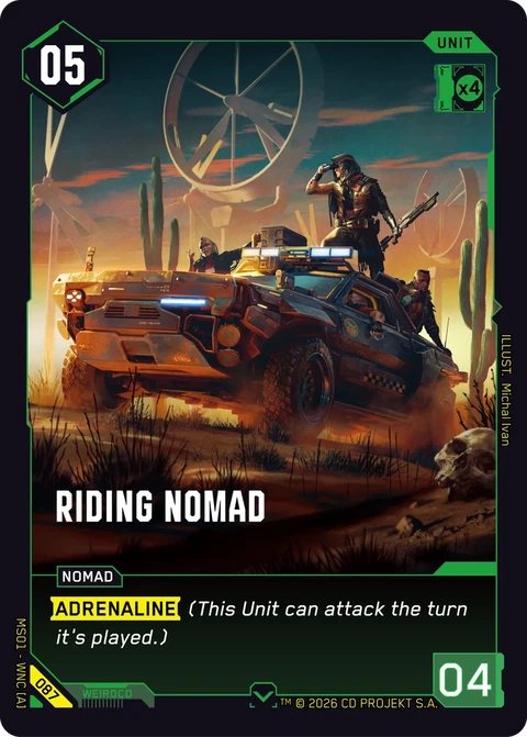Riding Nomad - Cyberpunk TCG card