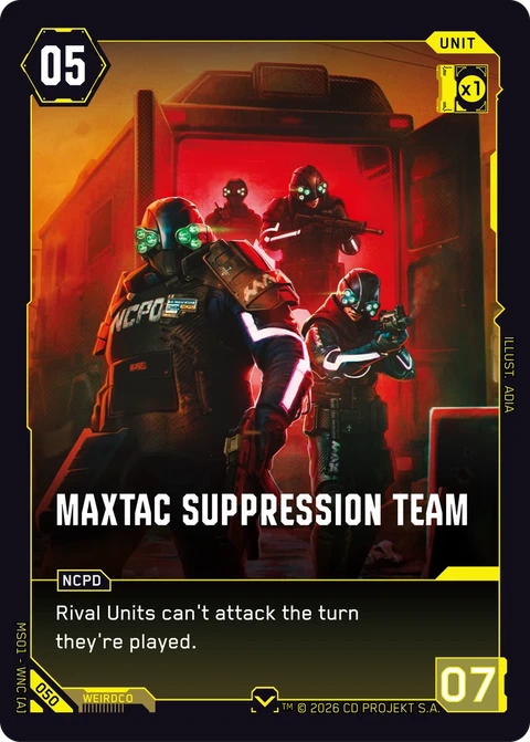 MaxTac Suppression Team - Cyberpunk TCG card