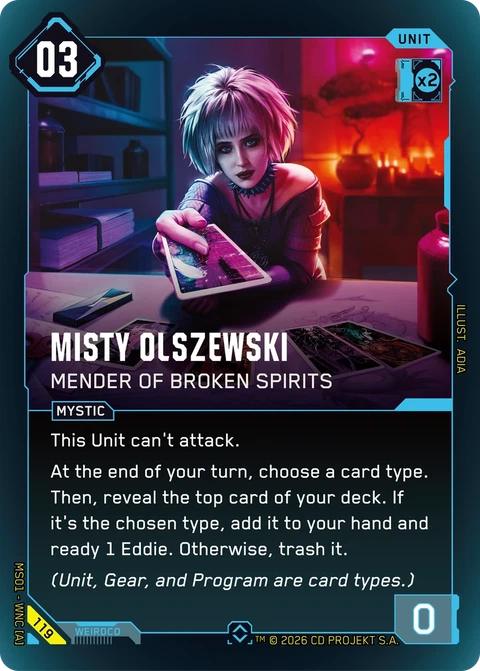 Misty Olszewski: Mender of Broken Spirits - Cyberpunk TCG card