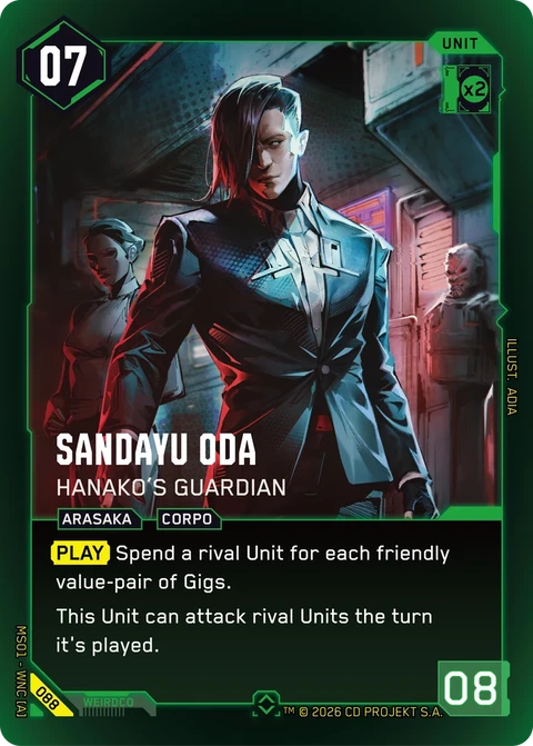 Sandayu Oda: Hanako's Guardian - Cyberpunk TCG card