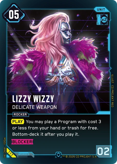 Lizzy Wizzy: Delicate Weapon - Cyberpunk TCG card