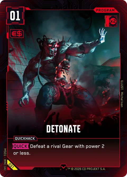 Detonate - Cyberpunk TCG card
