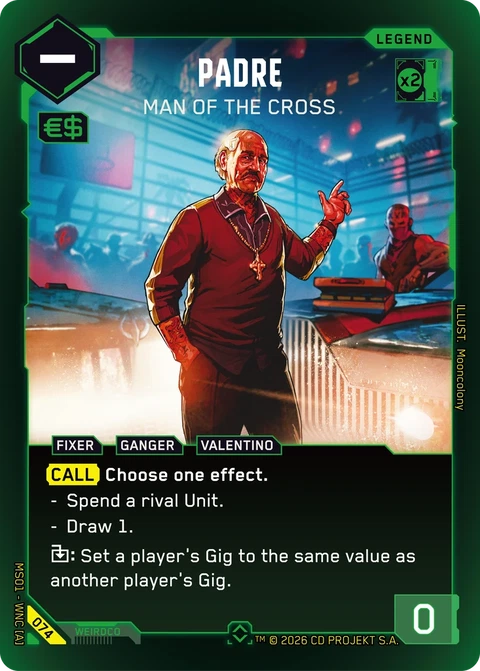Padre: Man of the Cross - Cyberpunk TCG card
