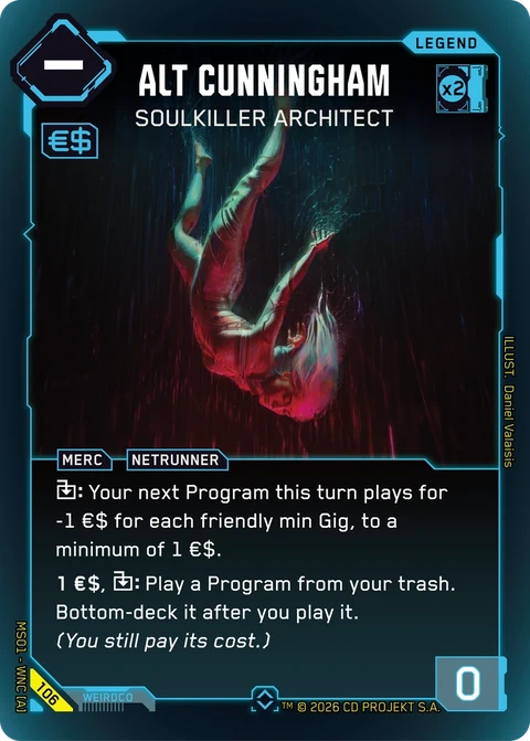 Alt Cunningham: Soulkiller Architect - Cyberpunk TCG card