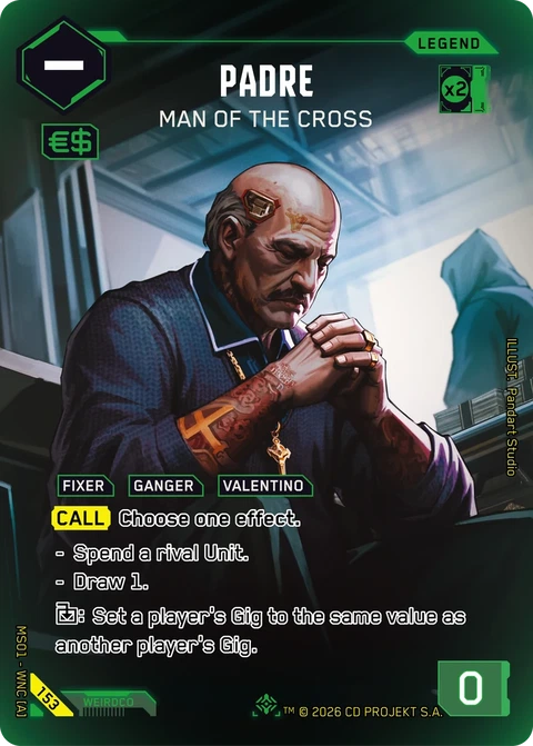 Padre: Man of the Cross - Cyberpunk TCG card