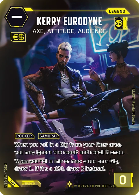 Kerry Eurodyne: Axe, Attitude, Audience - Cyberpunk TCG card