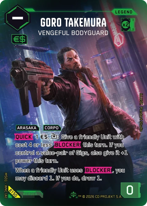 Goro Takemura: Vengeful Bodyguard - Cyberpunk TCG card