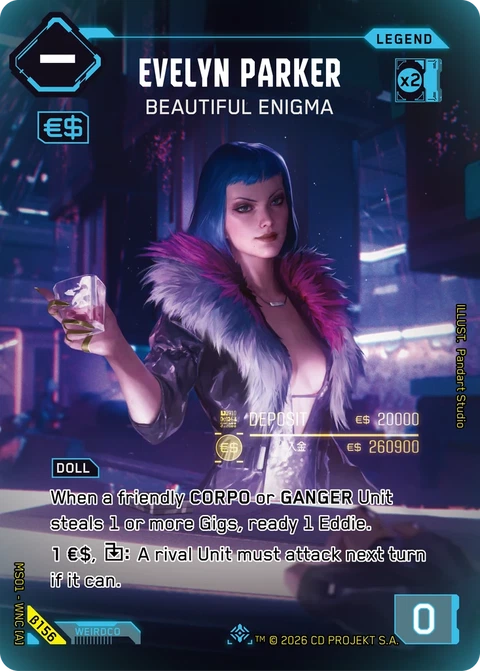 Evelyn Parker: Beautiful Enigma - Cyberpunk TCG card