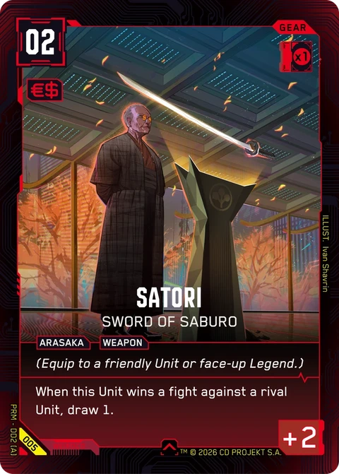 Satori: Sword of Saburo - Cyberpunk TCG card