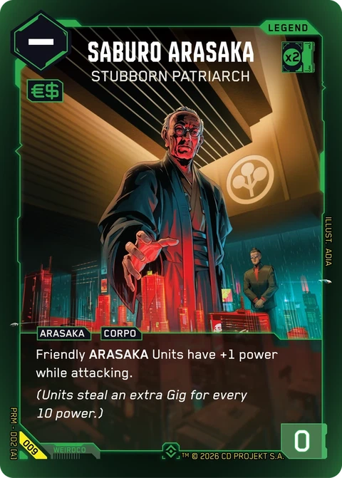 Saburo Arasaka: Stubborn Patriarch - Cyberpunk TCG card