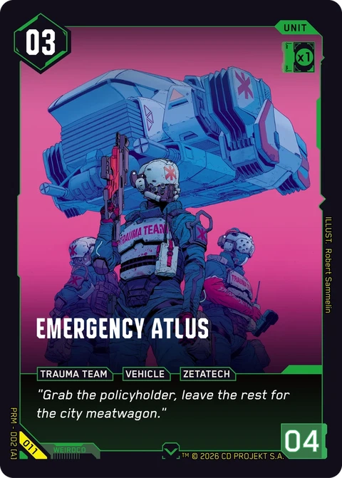 Emergency Atlus - Cyberpunk TCG card