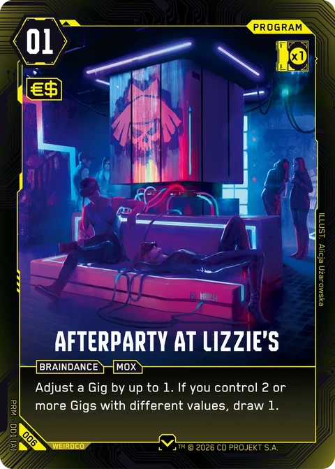 Afterparty at Lizzie's - Cyberpunk TCG card