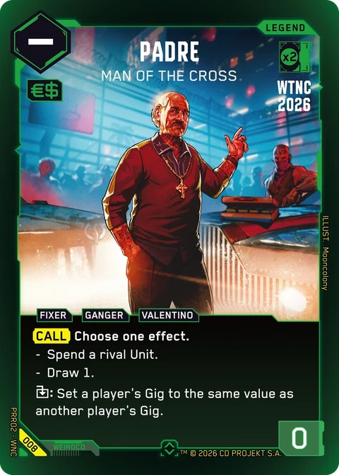 Padre: Man of the Cross - Cyberpunk TCG card