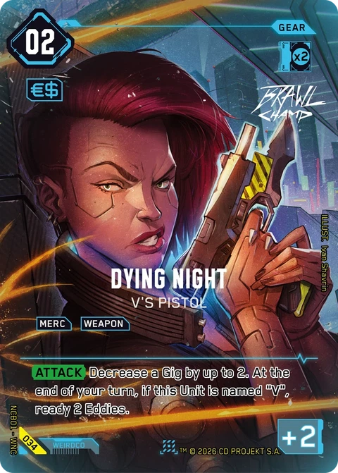 Dying Night: V's Pistol - Cyberpunk TCG card