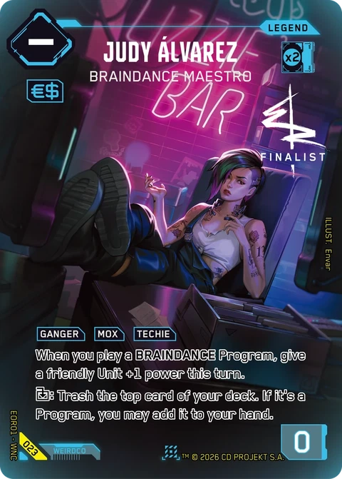 Judy Álvarez: Braindance Maestro - Cyberpunk TCG card