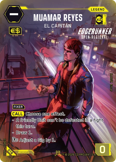 Muamar Reyes: El Capitán - Cyberpunk TCG card