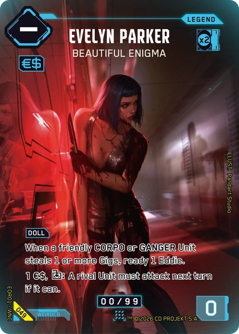 Evelyn Parker: Beautiful Enigma - Cyberpunk TCG card
