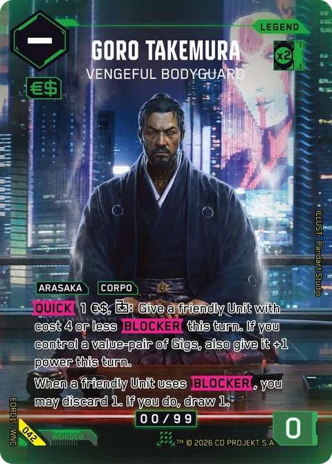 Goro Takemura: Vengeful Bodyguard - Cyberpunk TCG card