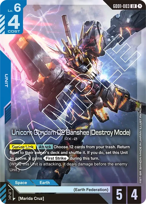 Unicorn Gundam 02 Banshee (Destroy Mode) - Gundam Card Game card