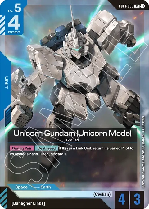 Unicorn Gundam (Unicorn Mode) - Gundam Card Game card