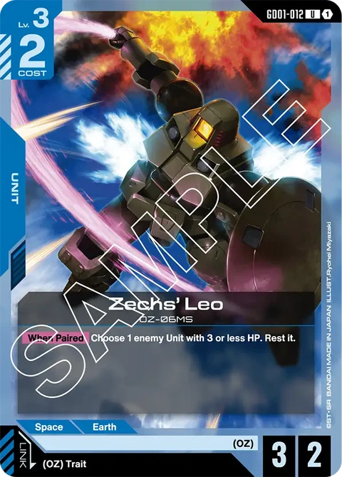 Zechs' Leo - Gundam Card Game card