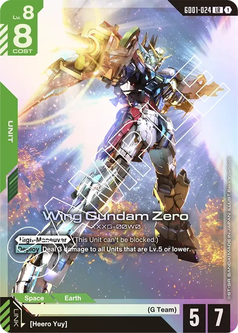 Wing Gundam Zero, Gundam Card Game Main Card