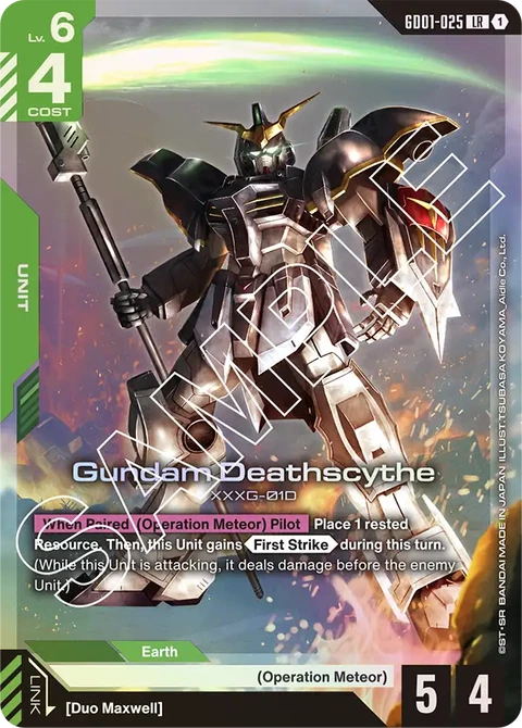 Gundam Deathscythe, Gundam Card Game Main Card