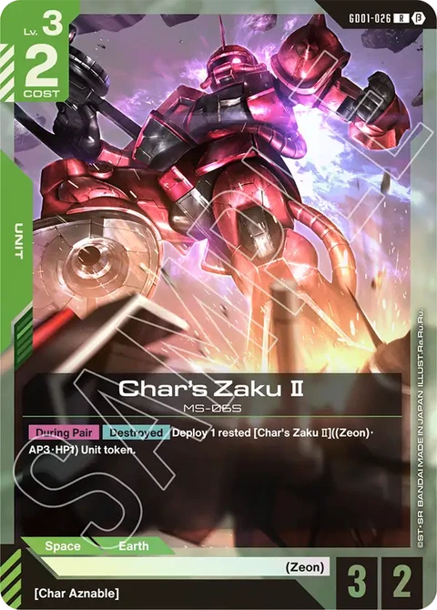 Char's Zaku II - Gundam Card Game card