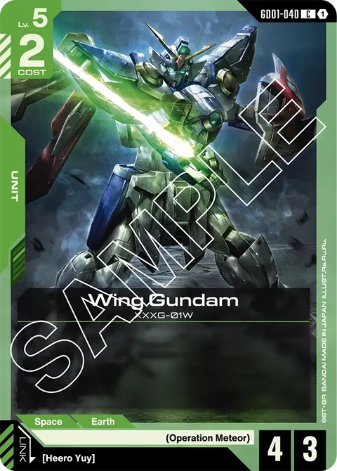 Wing Gundam - Gundam Card Game card