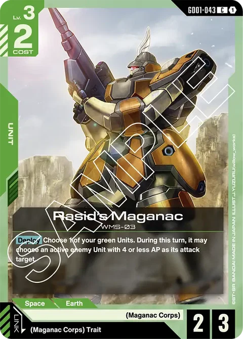Rasid's Maganac - Gundam Card Game card