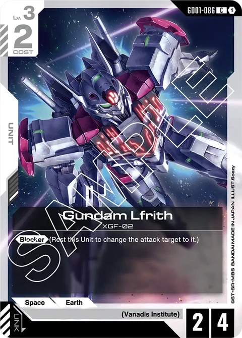 Gundam Lfrith, Gundam Card Game Main Card