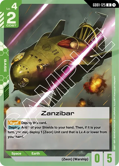 Zanzibar, Gundam Card Game Main Card
