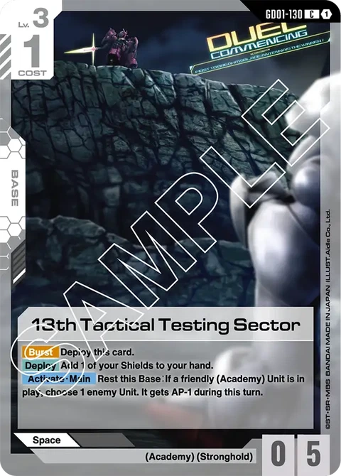 13th Tactical Testing Sector - Gundam Card Game card