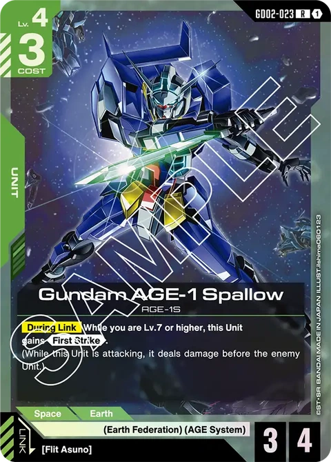 Gundam AGE-1 Spallow - Gundam Card Game card
