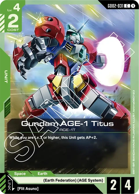 Gundam AGE-1 Titus, Gundam Card Game Main Card